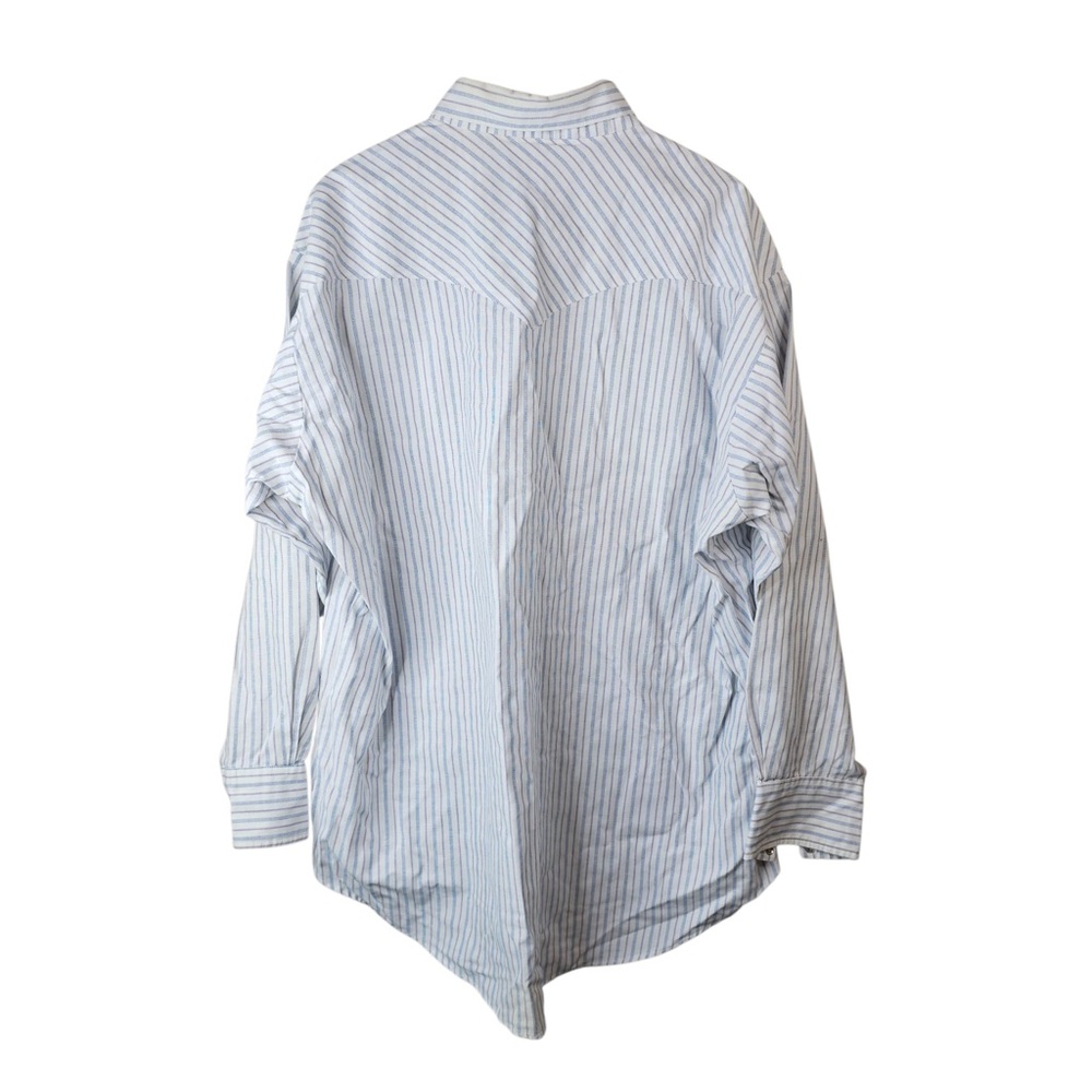 Vintage Ruddock Western Pearl Snap Shirt 5XL Blue Stripe Long Sleeve Cowboy Yoke - Picture 5 of 5